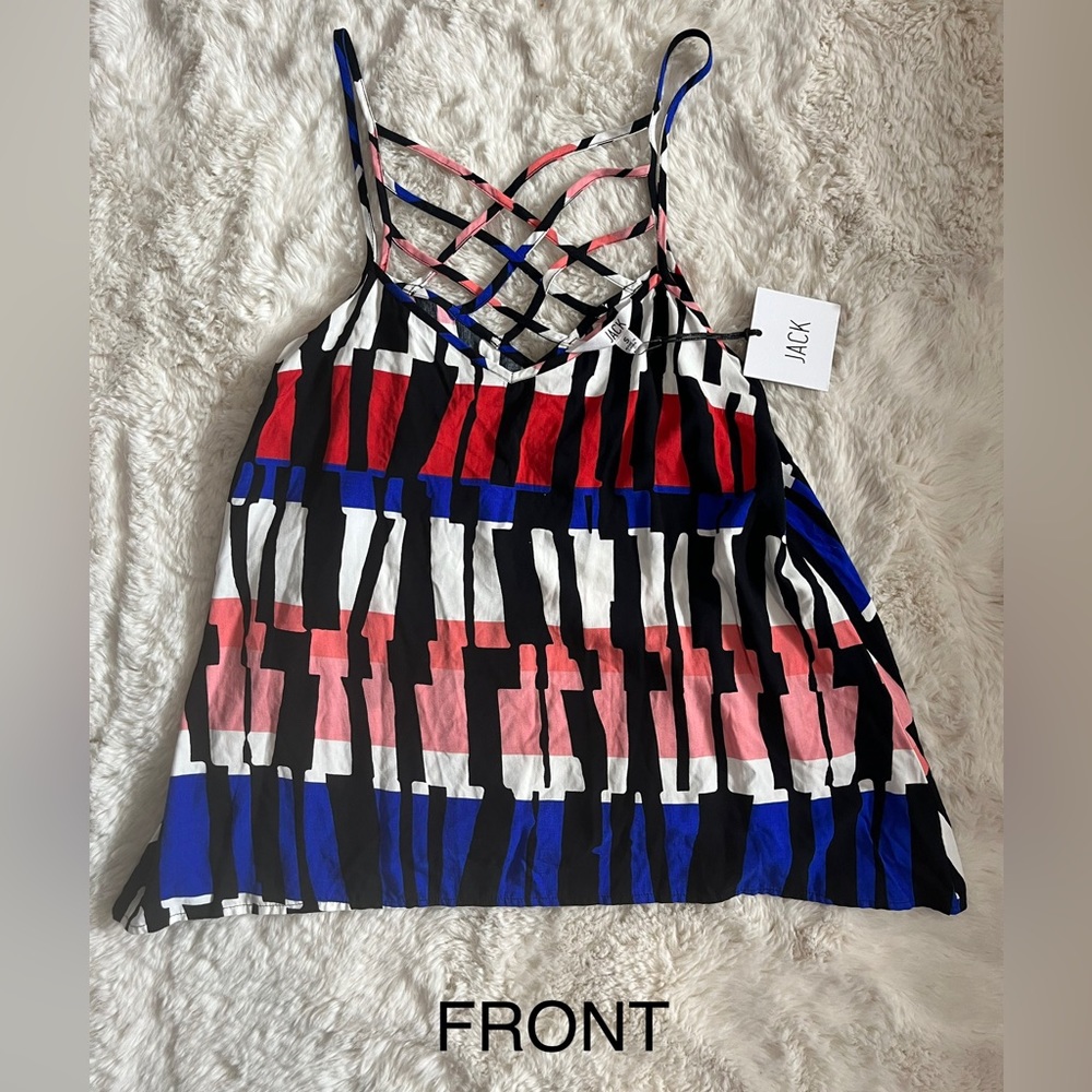 *DONATED* Brand NWT 😍🇺🇸 Jack by BB Dakota multi color spaghetti strap tank - Picture 7 of 14
